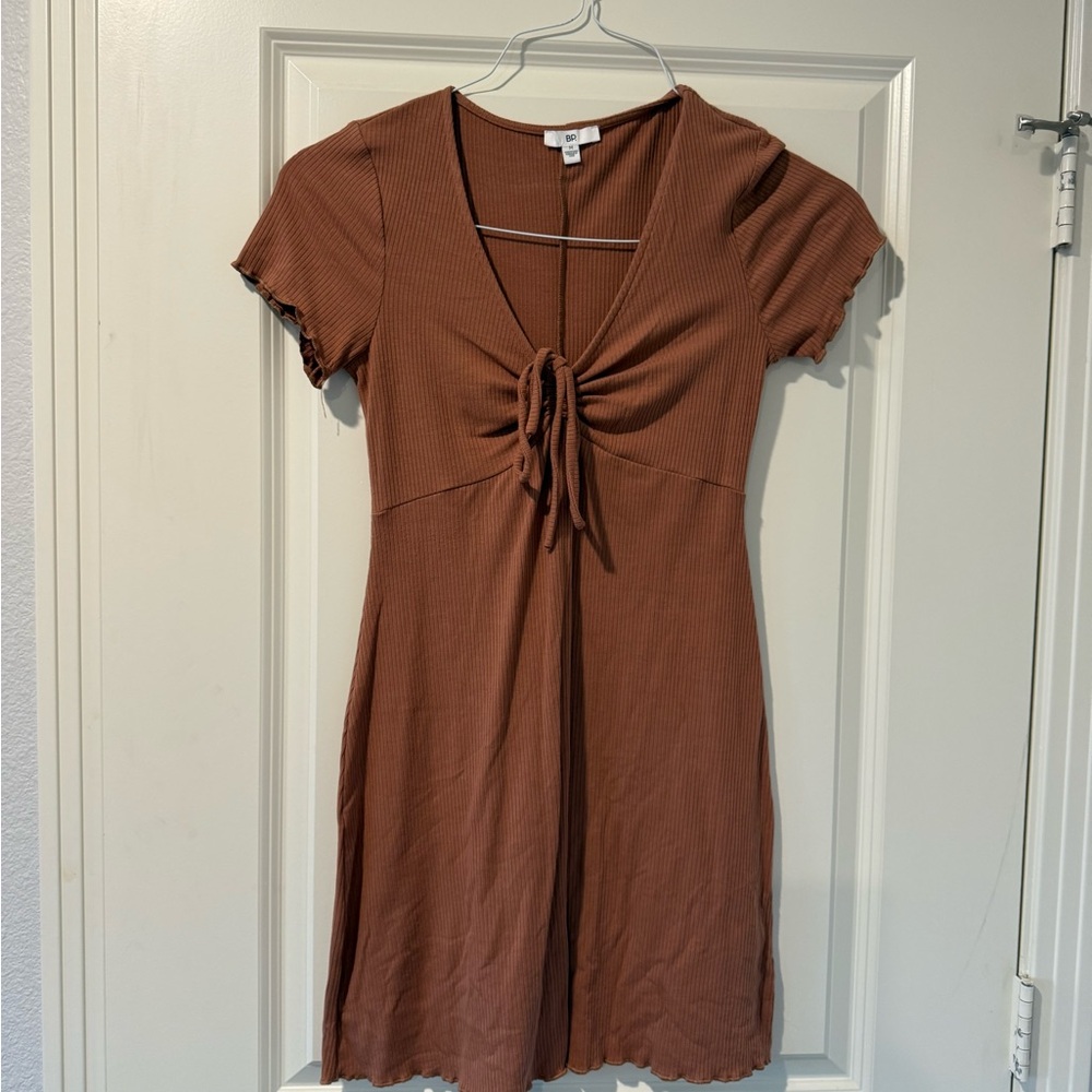 Nordstrom BP Brown Pink Nude Short Sleeve Mini Dress